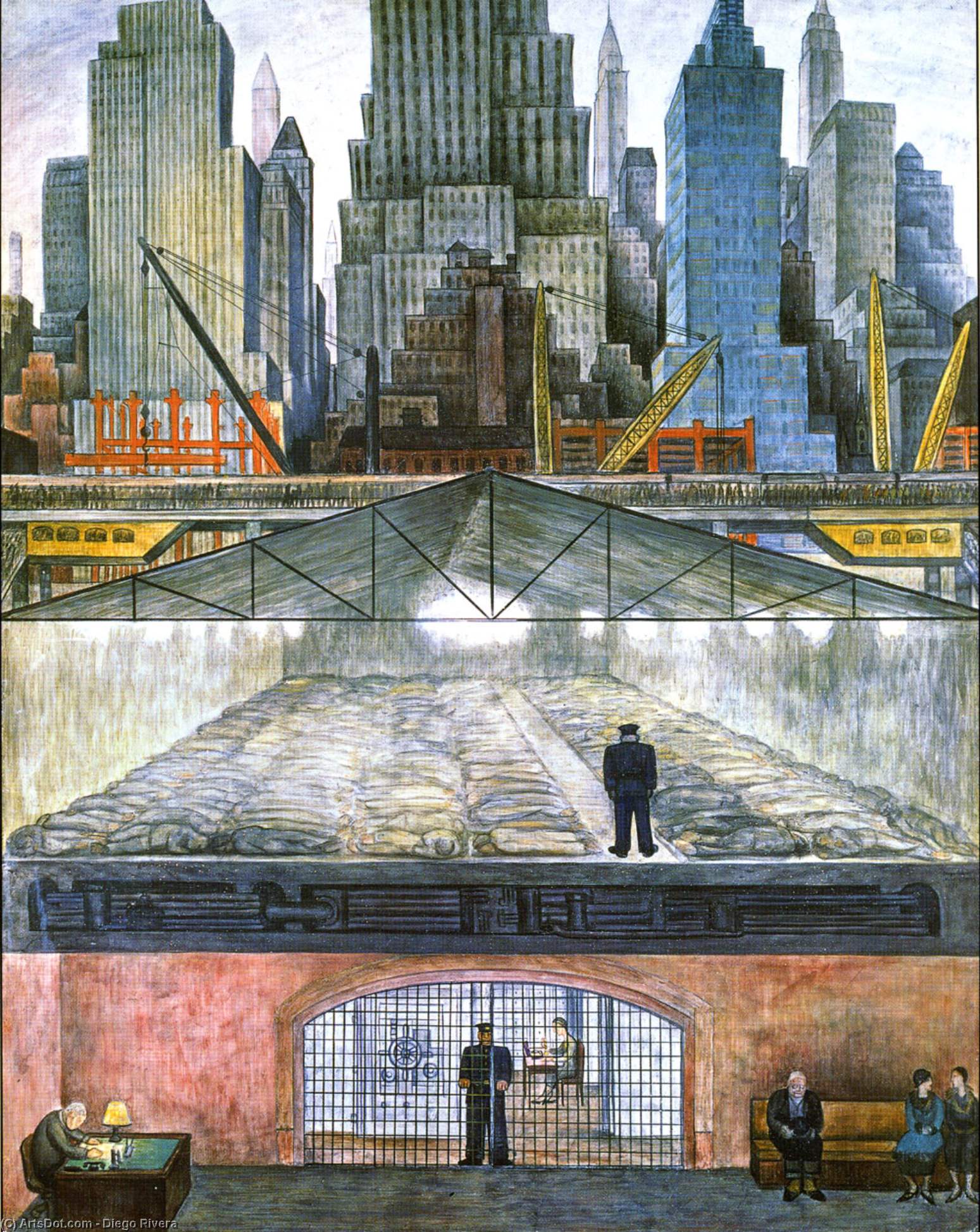 Wikioo.org - The Encyclopedia of Fine Arts - Painting, Artwork by Diego Rivera - Frozen Assets