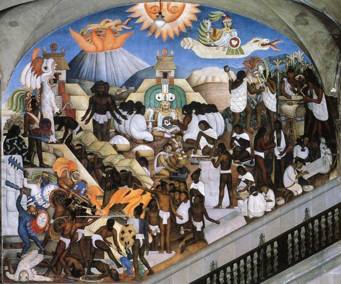 Wikioo.org - The Encyclopedia of Fine Arts - Painting, Artwork by Diego Rivera - he History of Mexico - The Ancient Indian World
