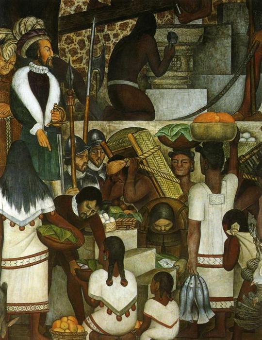 WikiOO.org - Enciclopédia das Belas Artes - Pintura, Arte por Diego Rivera - History of Cuernavaca and Morelos. Building the Cortes Palace