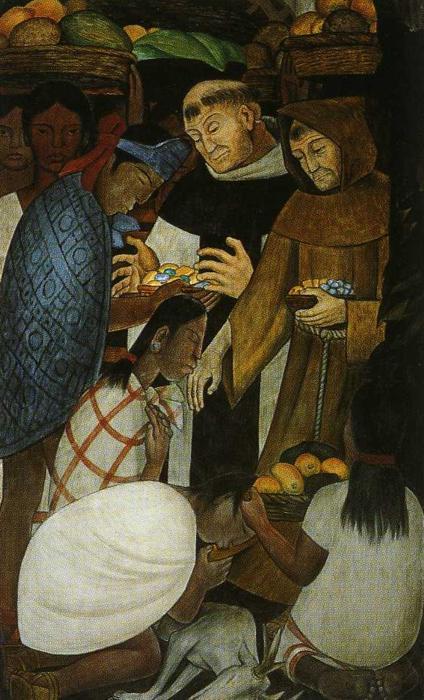 Wikioo.org - The Encyclopedia of Fine Arts - Painting, Artwork by Diego Rivera - History of Cuernavaca and Morelos. The New Religion and the Inquisition