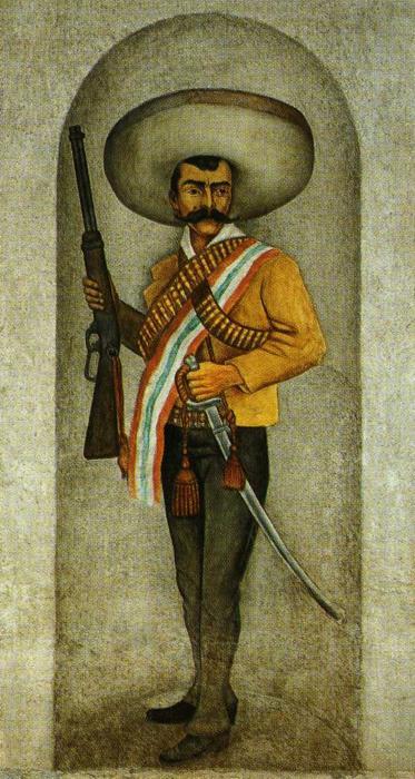 WikiOO.org - Encyclopedia of Fine Arts - Maalaus, taideteos Diego Rivera - History of Cuernavaca and Morelos. Zapata