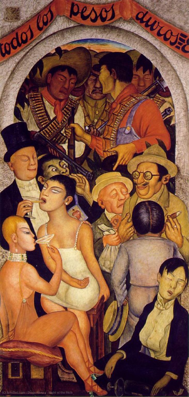 Wikioo.org - The Encyclopedia of Fine Arts - Painting, Artwork by Diego Rivera - Night of the Rich