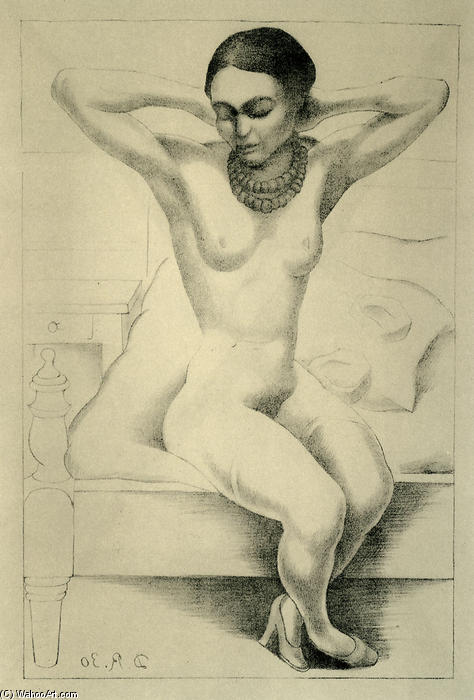 Wikioo.org - The Encyclopedia of Fine Arts - Painting, Artwork by Diego Rivera - Nude With Beads (Frida Kahlo)