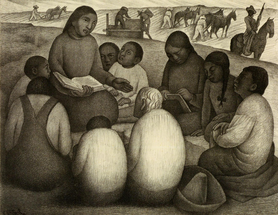 WikiOO.org - Encyclopedia of Fine Arts - Schilderen, Artwork Diego Rivera - Open Air School
