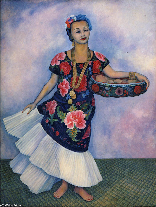 Wikioo.org - The Encyclopedia of Fine Arts - Painting, Artwork by Diego Rivera - Portrait of Dolores Olmedo