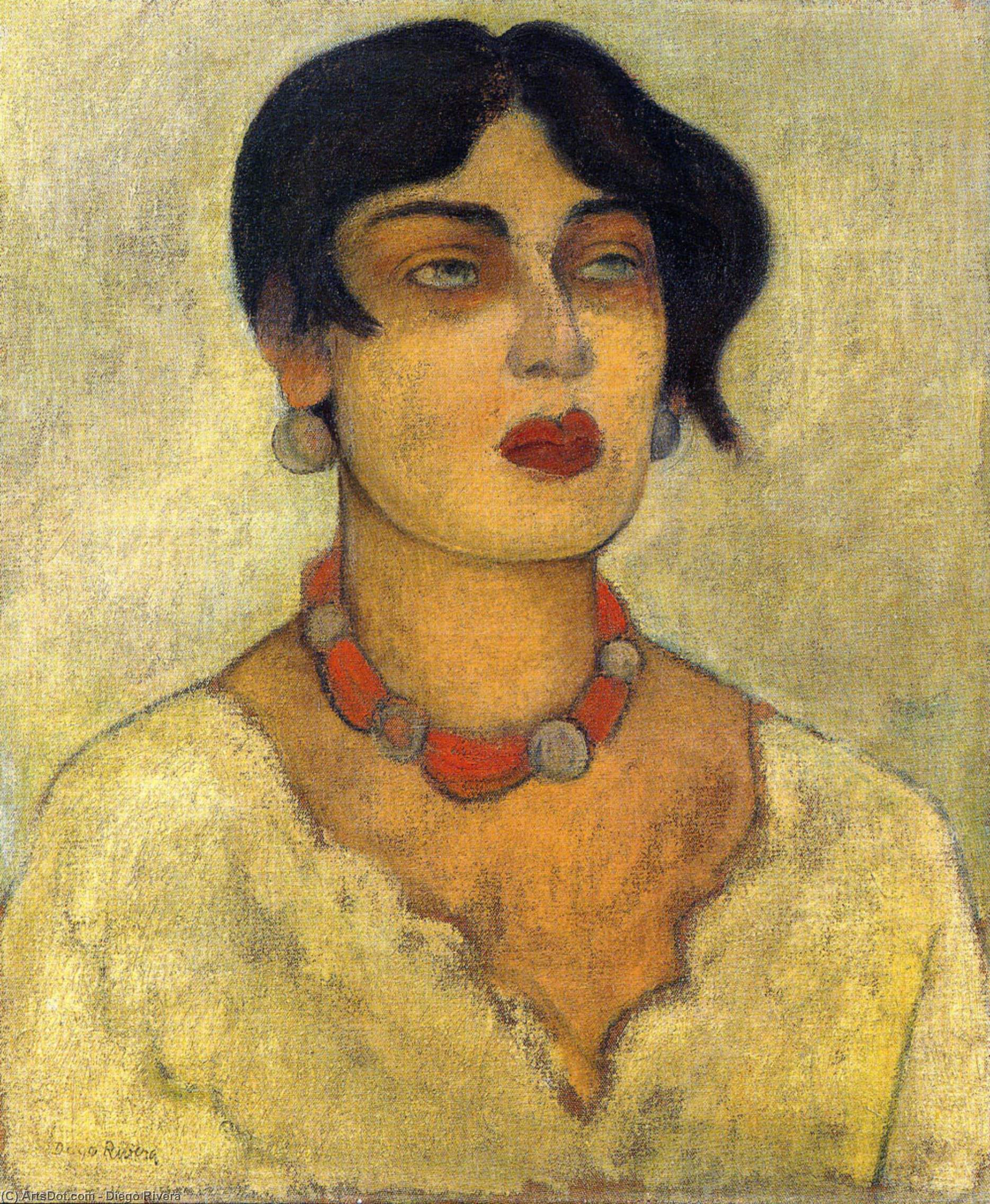 Wikioo.org – L'Enciclopedia delle Belle Arti - Pittura, Opere di Diego Rivera - Ritratto di Guadalupe