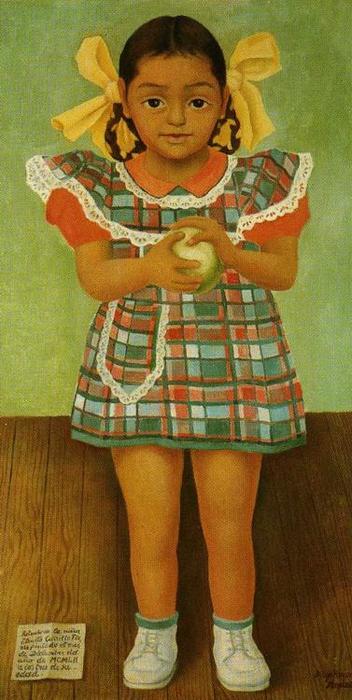 Wikioo.org - The Encyclopedia of Fine Arts - Painting, Artwork by Diego Rivera - Portrait of the Young Girl Elenita Carrillo Flores