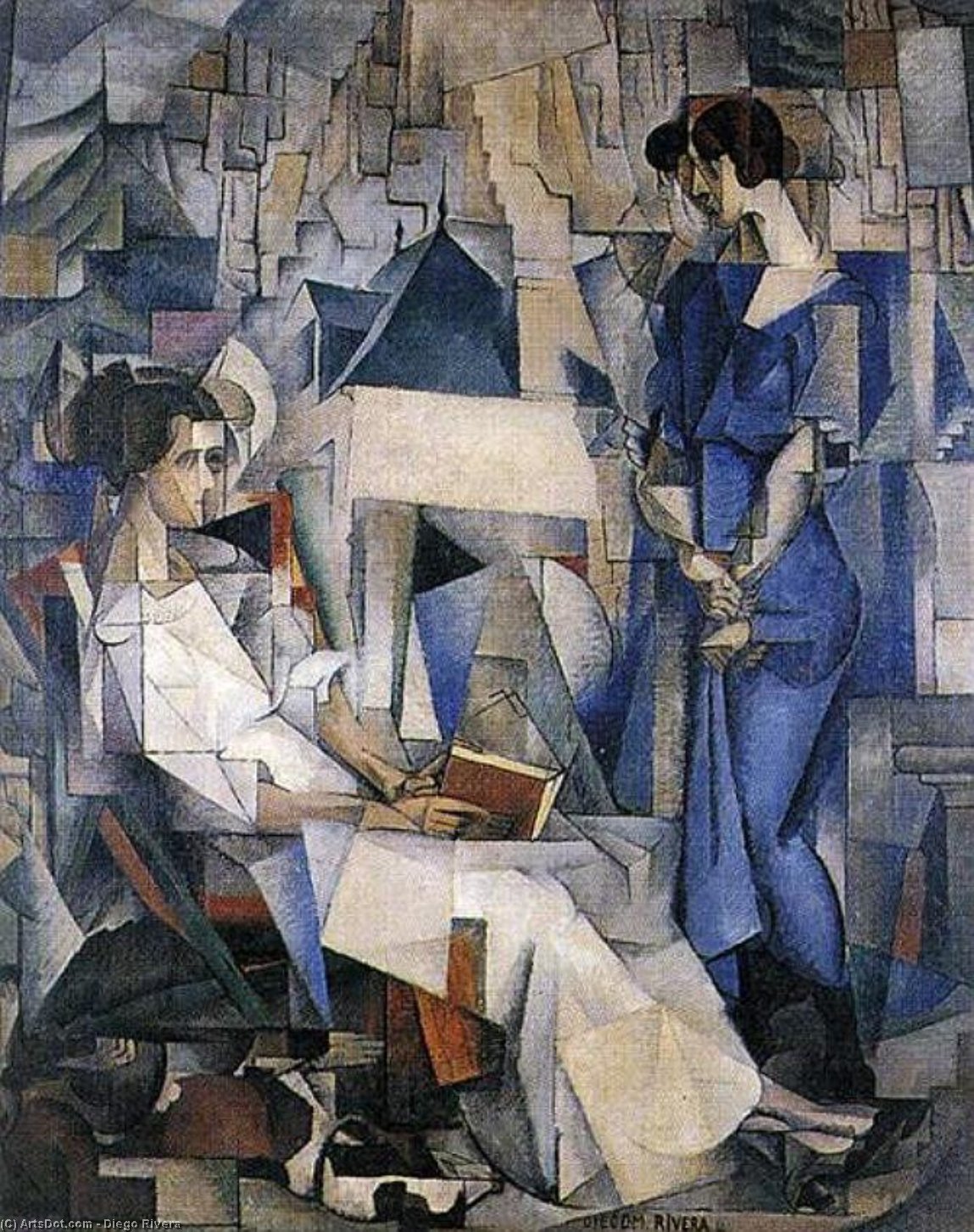 Wikioo.org - สารานุกรมวิจิตรศิลป์ - จิตรกรรม Diego Rivera - Portrait of Two Women