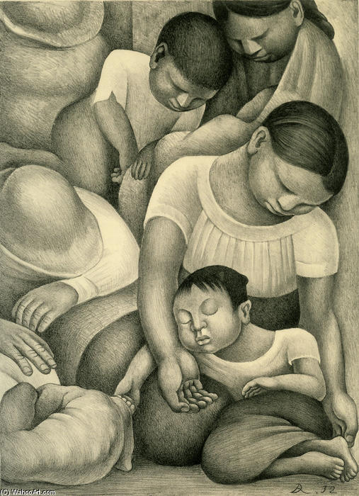 Wikioo.org – L'Encyclopédie des Beaux Arts - Peinture, Oeuvre de Diego Rivera - couchent