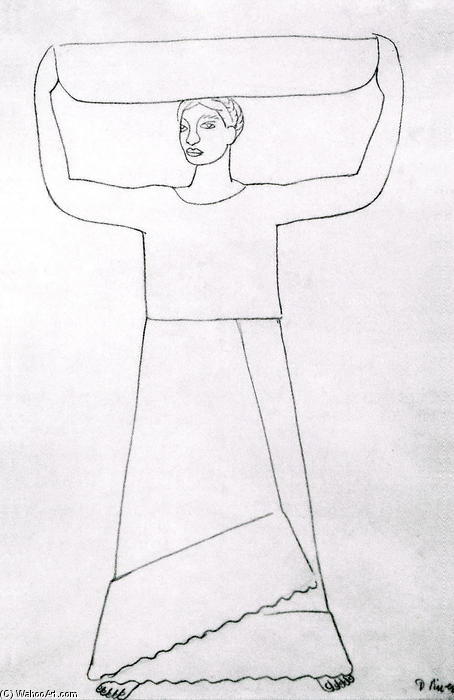 WikiOO.org - Encyclopedia of Fine Arts - Schilderen, Artwork Diego Rivera - Tehuana with Basket