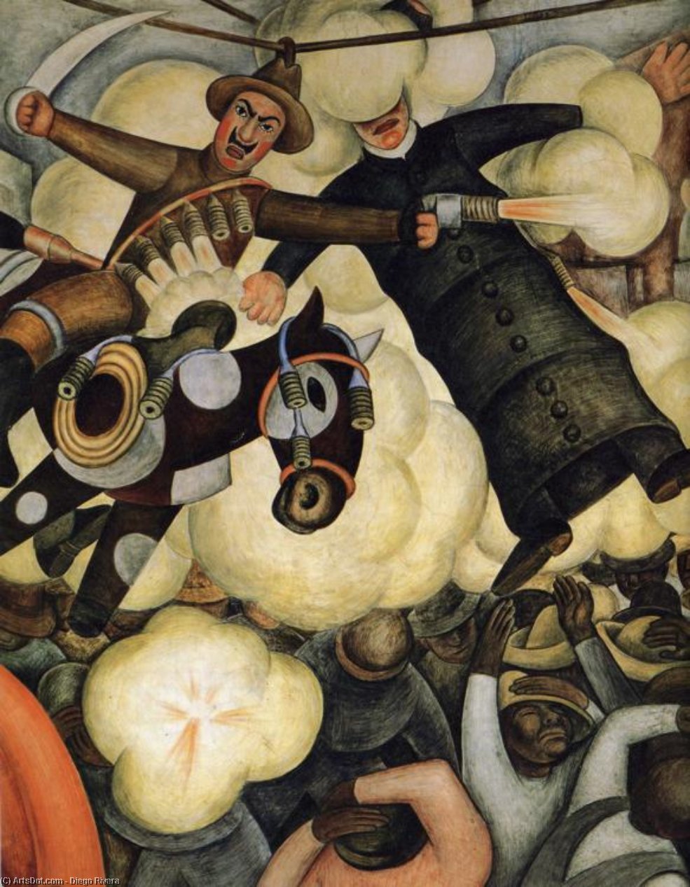 WikiOO.org - Enciclopédia das Belas Artes - Pintura, Arte por Diego Rivera - The Burning of the Judases