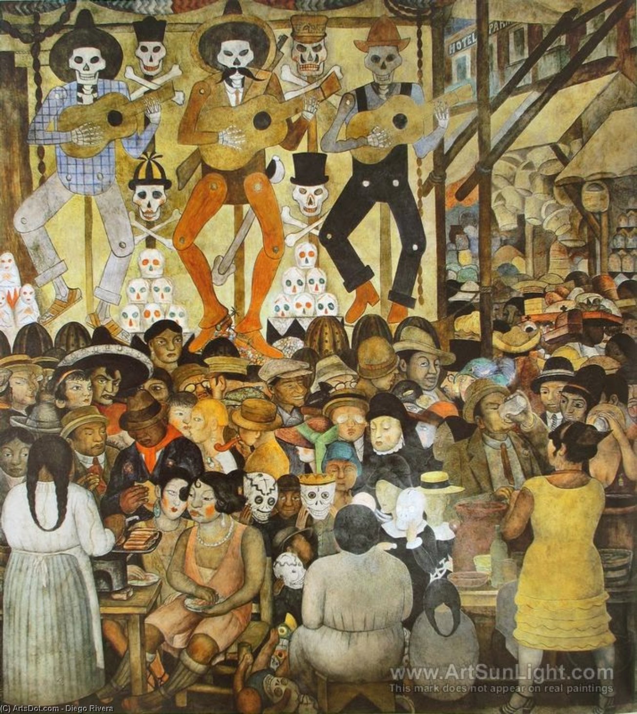 Wikioo.org - The Encyclopedia of Fine Arts - Painting, Artwork by Diego Rivera - The Day of the Dead