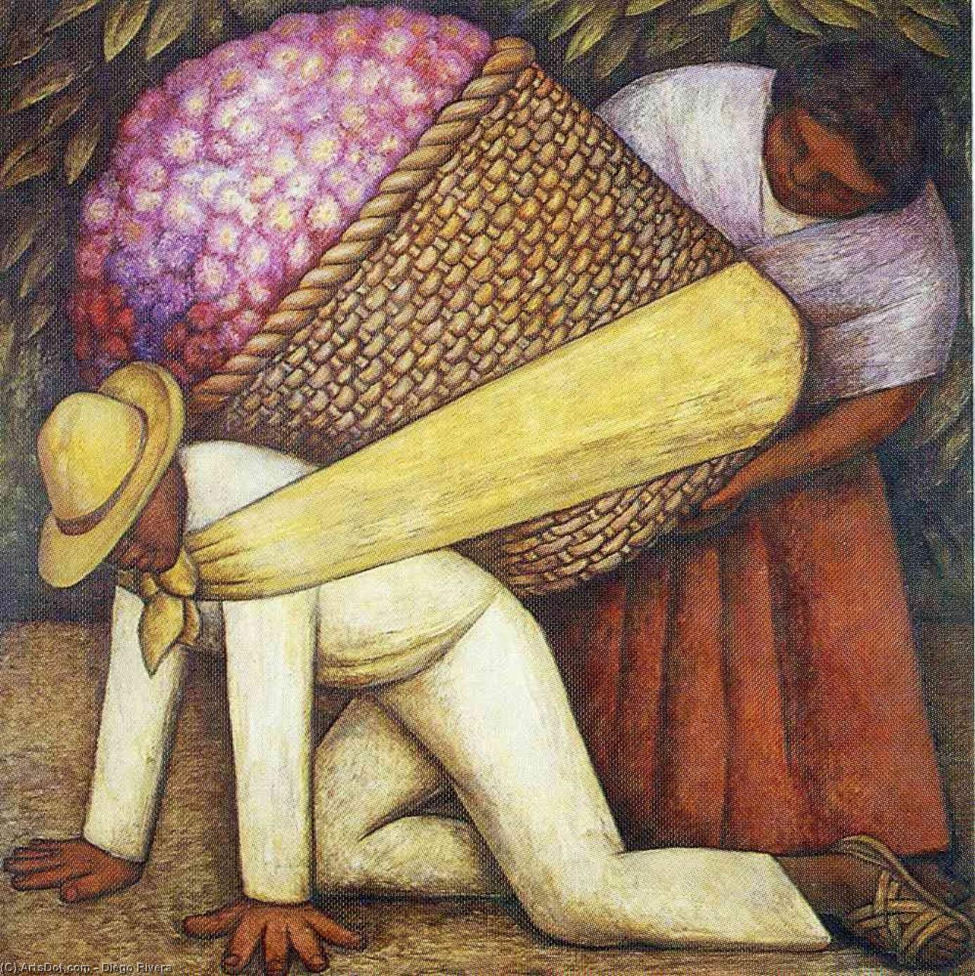 WikiOO.org - Encyclopedia of Fine Arts - Maalaus, taideteos Diego Rivera - The Flower Carrier