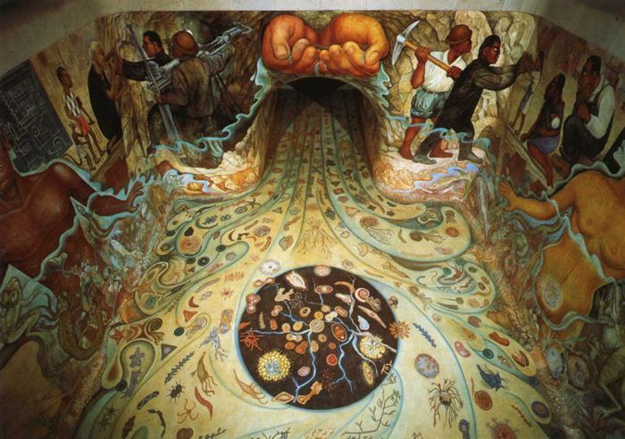 Wikioo.org - The Encyclopedia of Fine Arts - Painting, Artwork by Diego Rivera - The Hands of Nature Offering Water