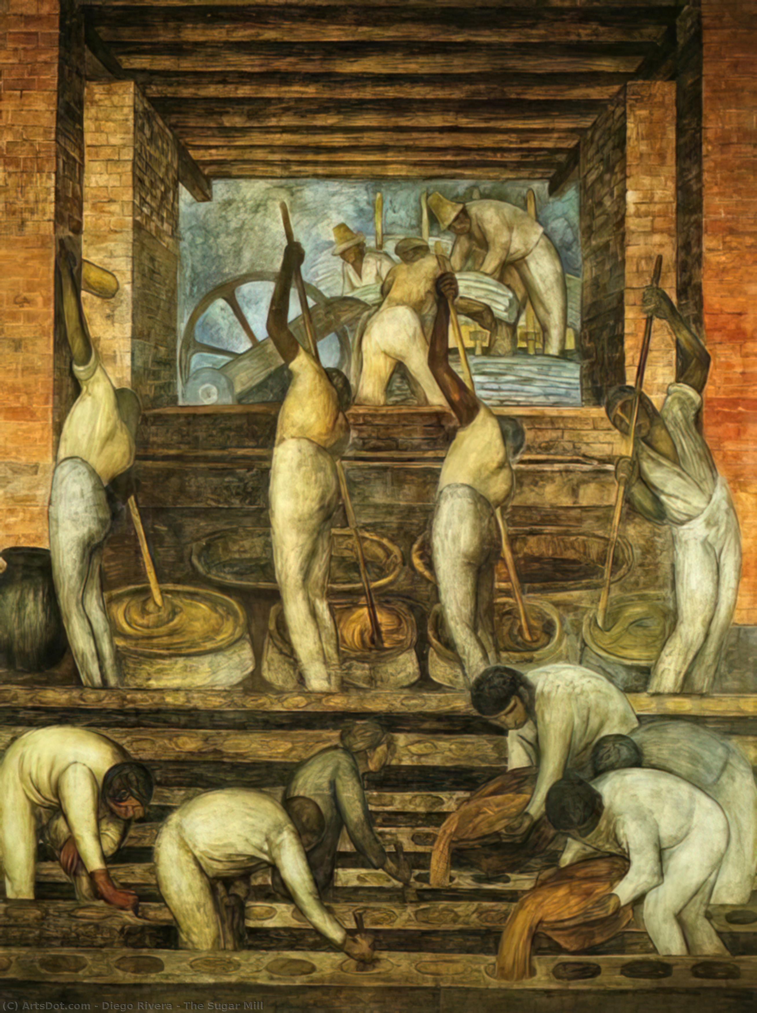 Wikoo.org - موسوعة الفنون الجميلة - اللوحة، العمل الفني Diego Rivera - The Sugar Mill