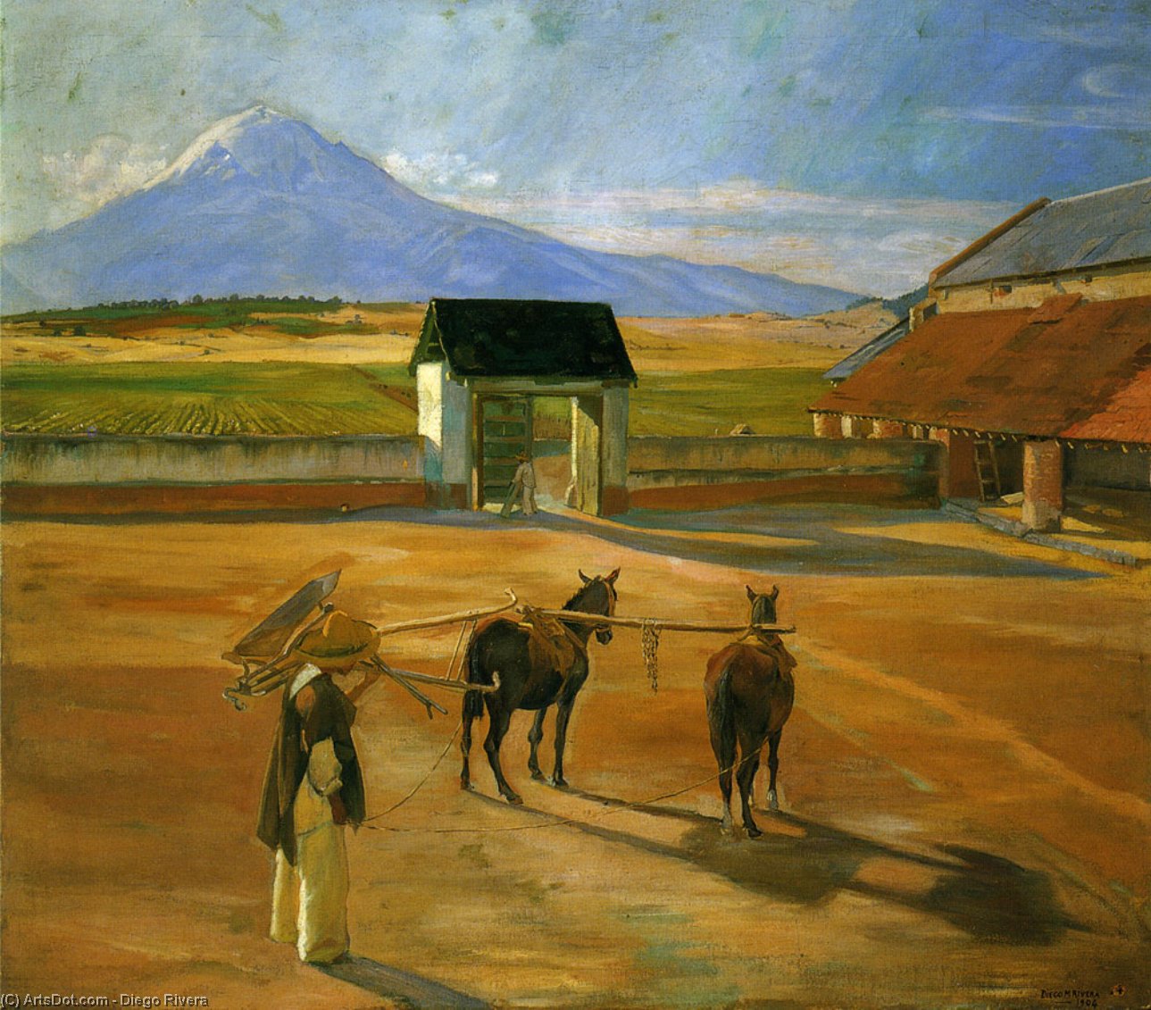 Wikioo.org – L'Encyclopédie des Beaux Arts - Peinture, Oeuvre de Diego Rivera - Le battage étage