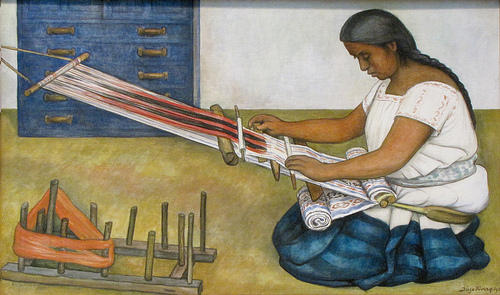 WikiOO.org - Enciclopédia das Belas Artes - Pintura, Arte por Diego Rivera - The Weaver