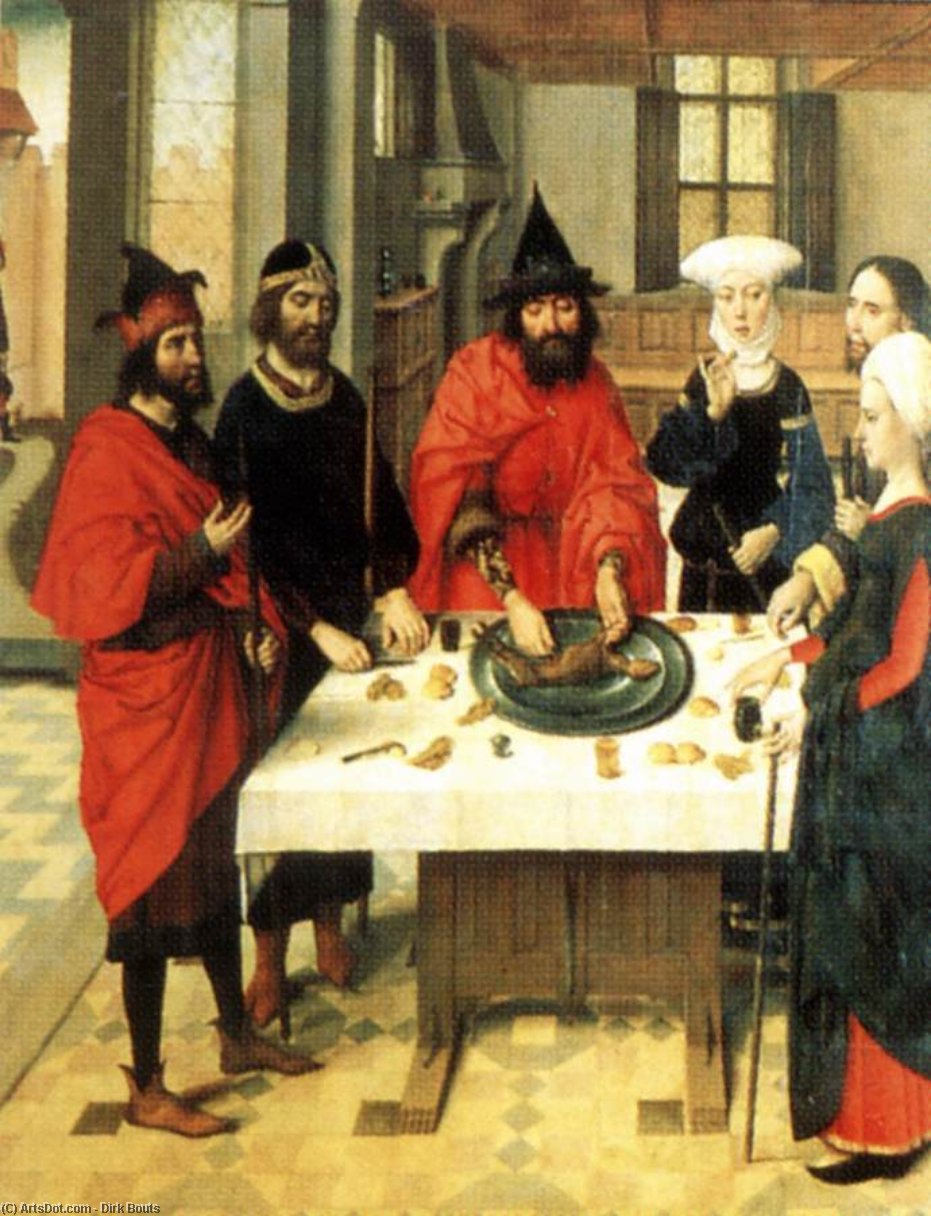 WikiOO.org - Енциклопедия за изящни изкуства - Живопис, Произведения на изкуството Dierec Bouts - The Feast of the Passover