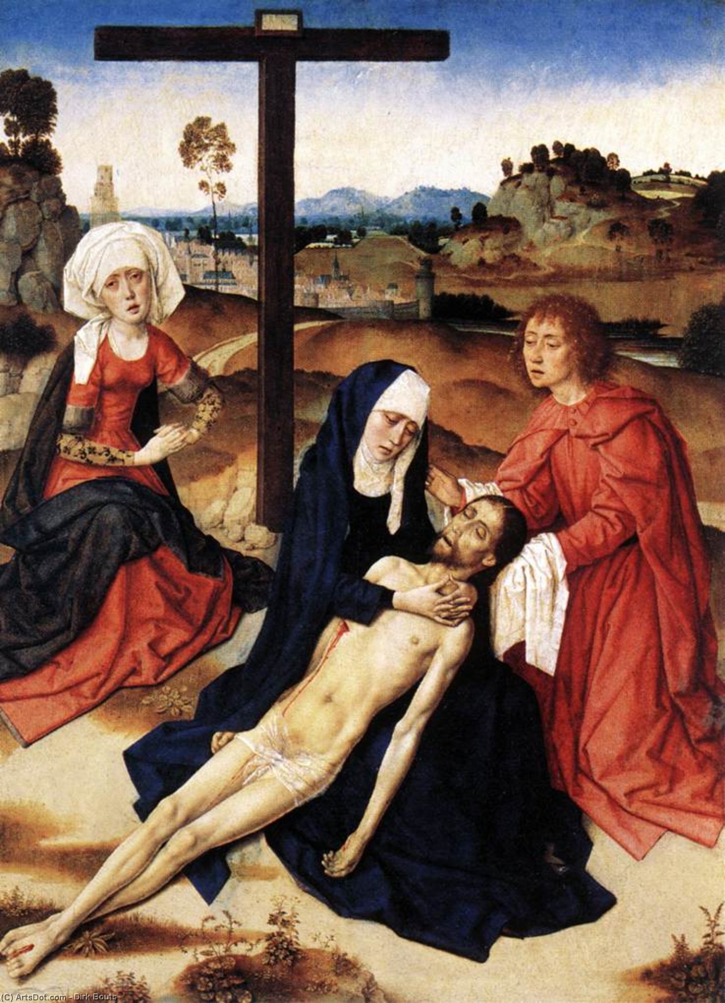 Wikioo.org - The Encyclopedia of Fine Arts - Painting, Artwork by Dierec Bouts - The Lamentation of Christ
