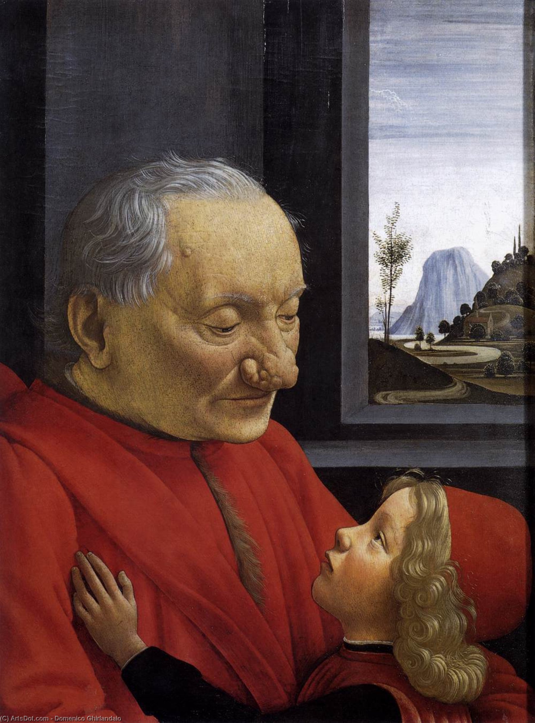 Wikioo.org – L'Encyclopédie des Beaux Arts - Peinture, Oeuvre de Domenico Ghirlandaio - Un vieil homme et son petit-fils