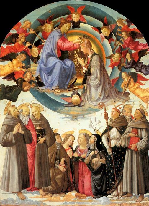 Wikoo.org - موسوعة الفنون الجميلة - اللوحة، العمل الفني Domenico Ghirlandaio - Coronation of the Virgin 1