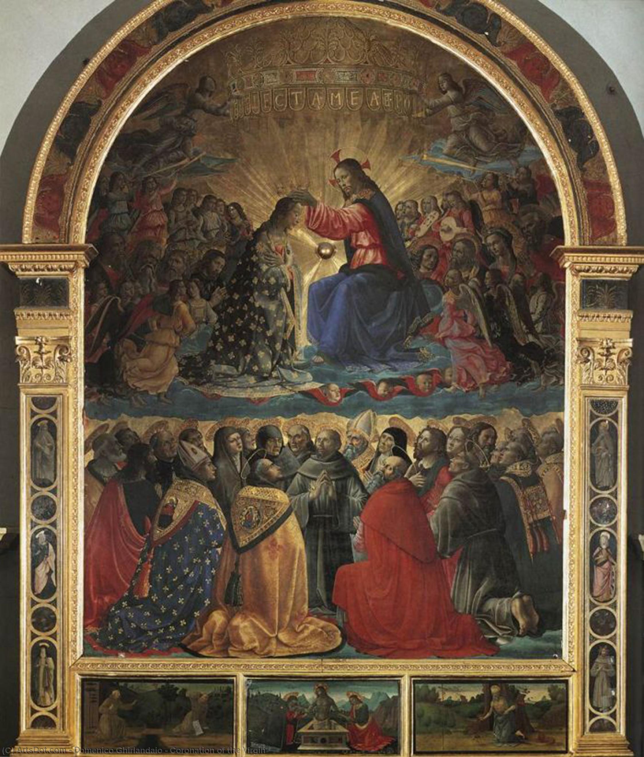 Wikioo.org - The Encyclopedia of Fine Arts - Painting, Artwork by Domenico Ghirlandaio - Coronation of the Virgin
