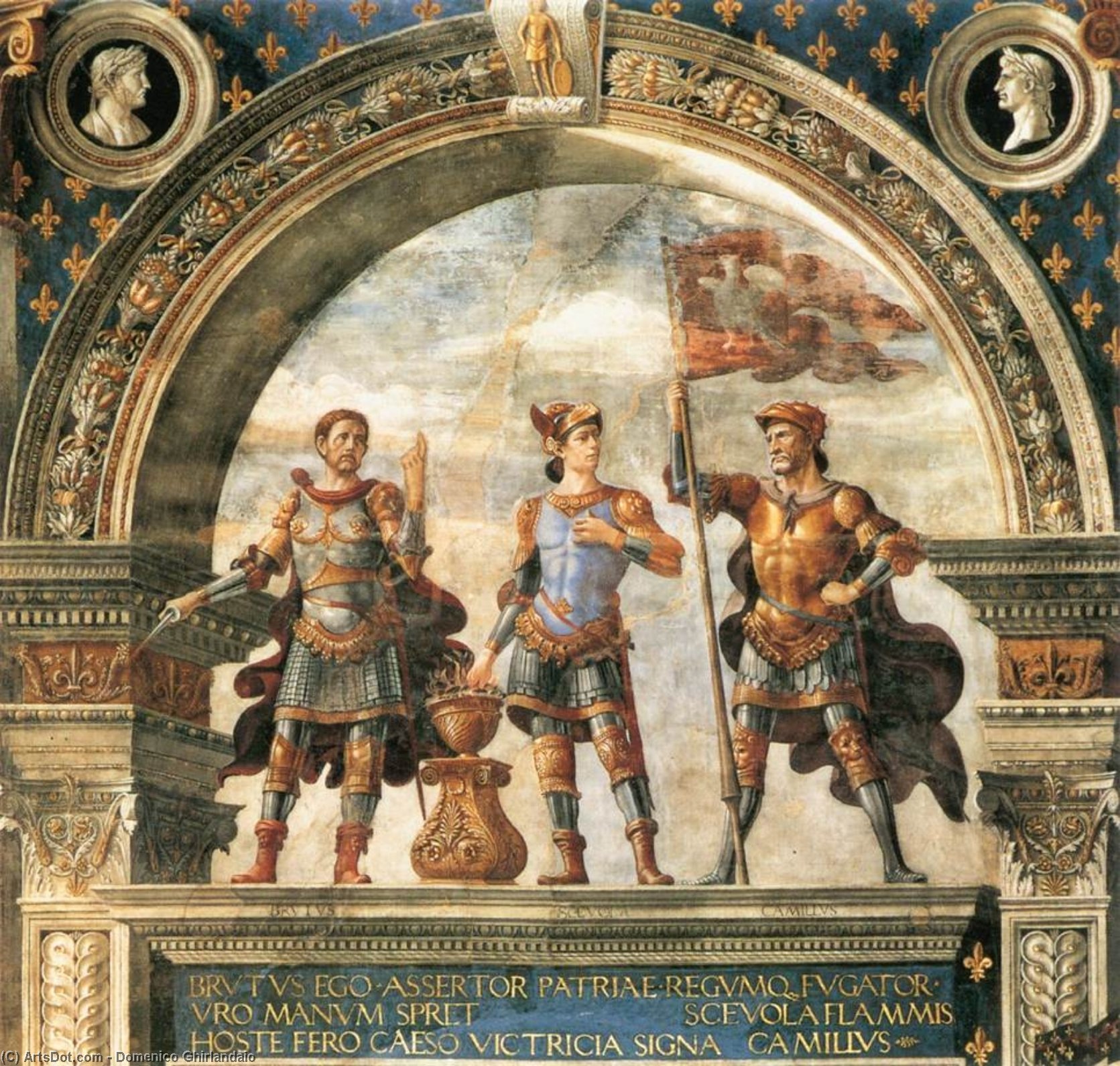 Wikioo.org – L'Encyclopédie des Beaux Arts - Peinture, Oeuvre de Domenico Ghirlandaio - Décoration de la Sala del Gigli 1