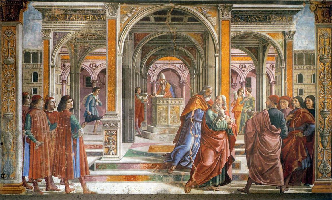 WikiOO.org – 美術百科全書 - 繪畫，作品 Domenico Ghirlandaio -  驱逐 `joachim`  从  寺