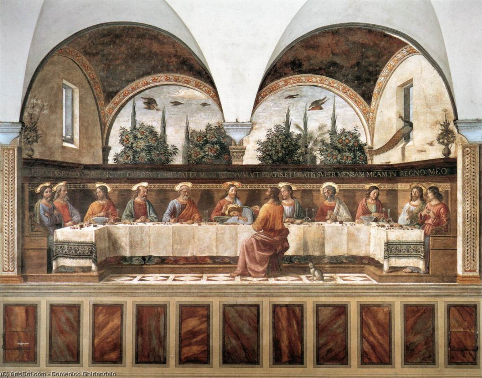 WikiOO.org – 美術百科全書 - 繪畫，作品 Domenico Ghirlandaio - 最后的晚餐 1