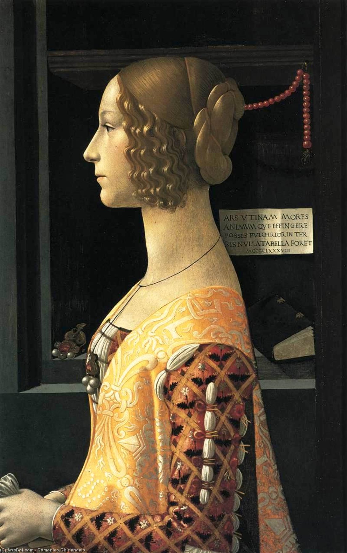 Wikioo.org - The Encyclopedia of Fine Arts - Painting, Artwork by Domenico Ghirlandaio - Portrait of Giovanna Tornabuoni