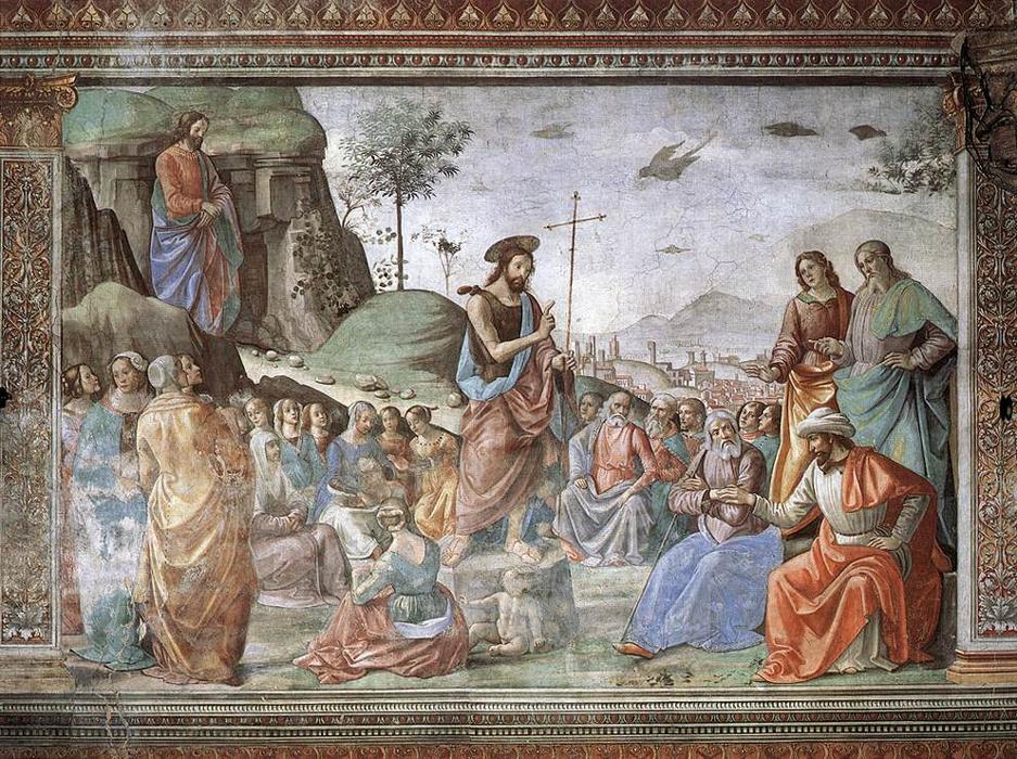 Wikioo.org - The Encyclopedia of Fine Arts - Painting, Artwork by Domenico Ghirlandaio - Preaching of St John the Baptist