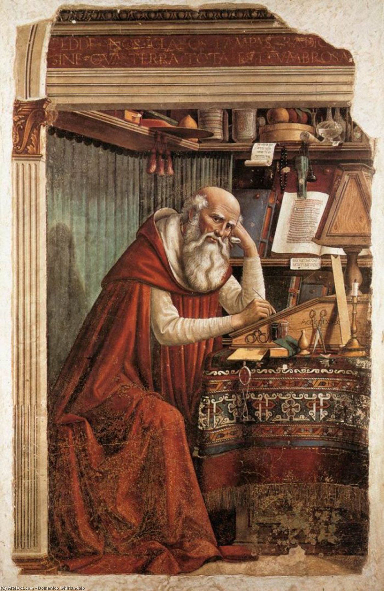Wikioo.org – L'Encyclopédie des Beaux Arts - Peinture, Oeuvre de Domenico Ghirlandaio - st Jérôme
