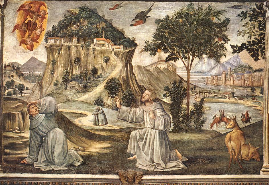 Wikioo.org – La Enciclopedia de las Bellas Artes - Pintura, Obras de arte de Domenico Ghirlandaio - `stigmata` de san Francis