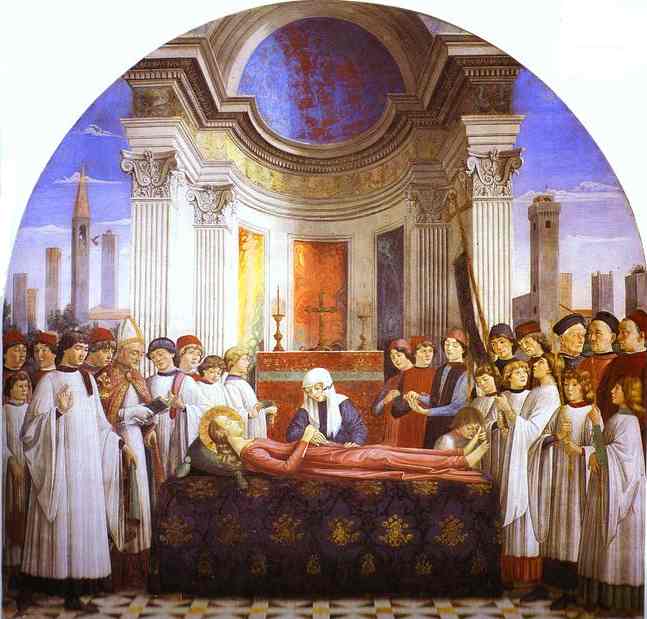 Wikioo.org - The Encyclopedia of Fine Arts - Painting, Artwork by Domenico Ghirlandaio - The Funeral of St. Fina