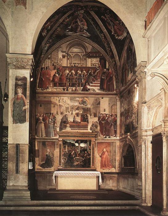 WikiOO.org - Enciclopédia das Belas Artes - Pintura, Arte por Domenico Ghirlandaio - View of the Sassetti Chapel