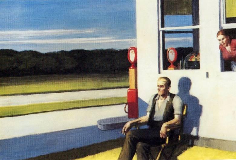 Wikioo.org - The Encyclopedia of Fine Arts - Painting, Artwork by Edward Hopper - Four Lane Road