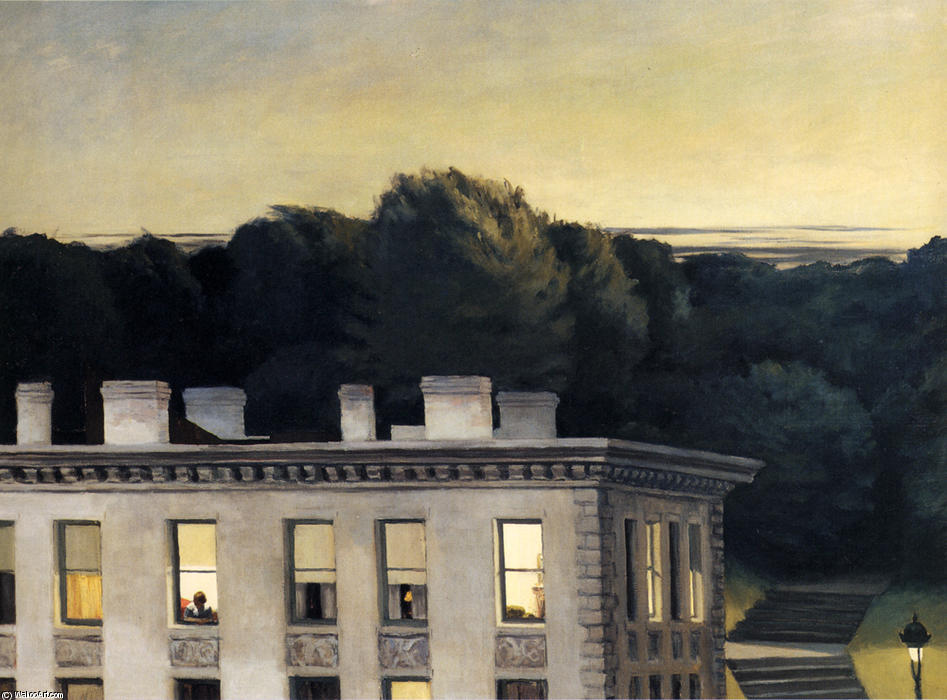 Wikioo.org - The Encyclopedia of Fine Arts - Painting, Artwork by Edward Hopper - House At Dusk