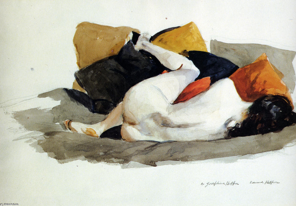 WikiOO.org - دایره المعارف هنرهای زیبا - نقاشی، آثار هنری Edward Hopper - Reclining Nude