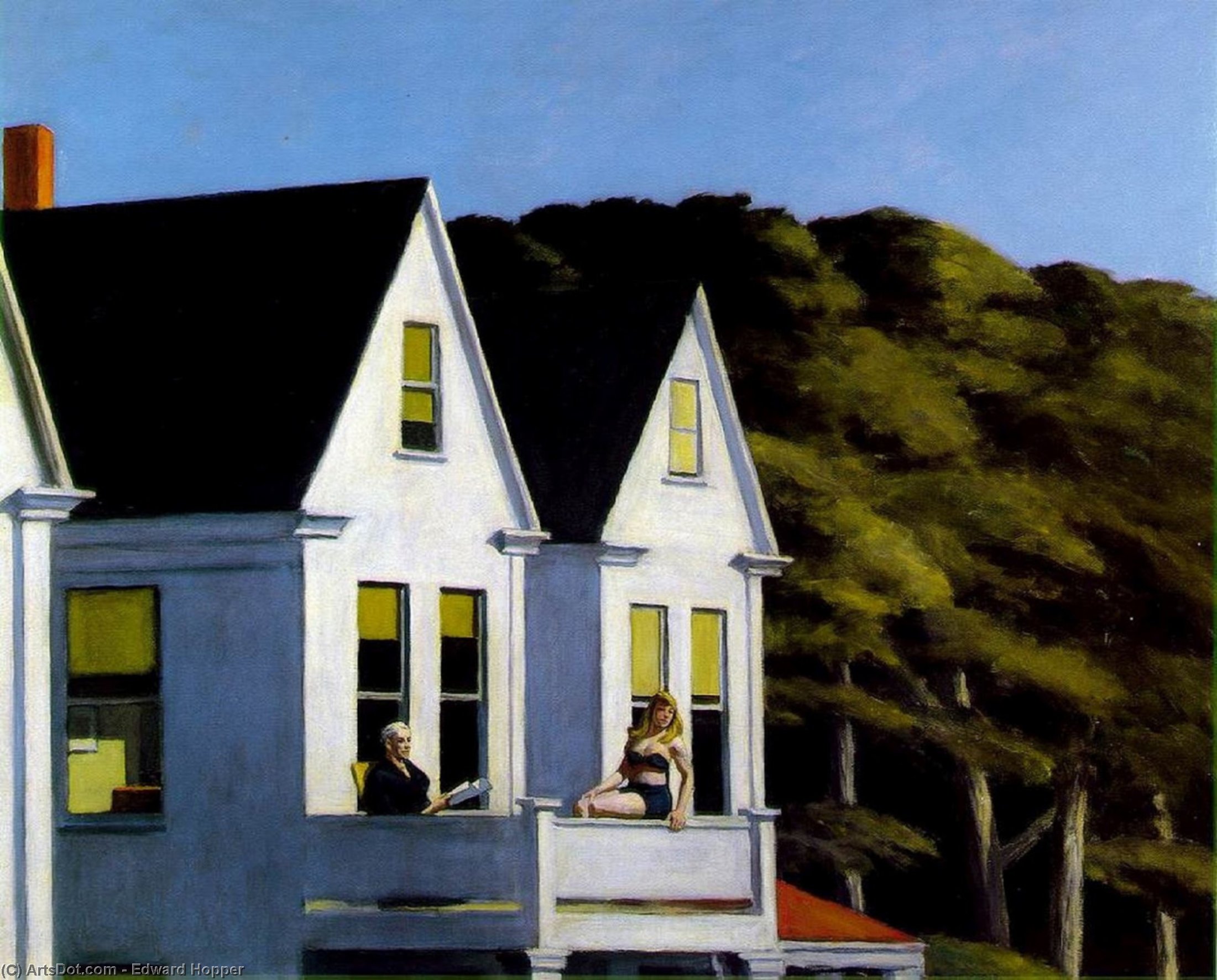 WikiOO.org - Encyclopedia of Fine Arts - Festés, Grafika Edward Hopper - Second Story Sunlight