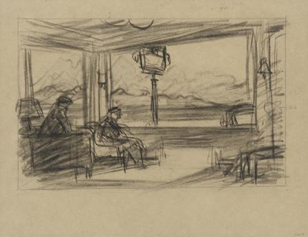 WikiOO.org - Enciklopedija dailės - Tapyba, meno kuriniai Edward Hopper - Study for Western Motel