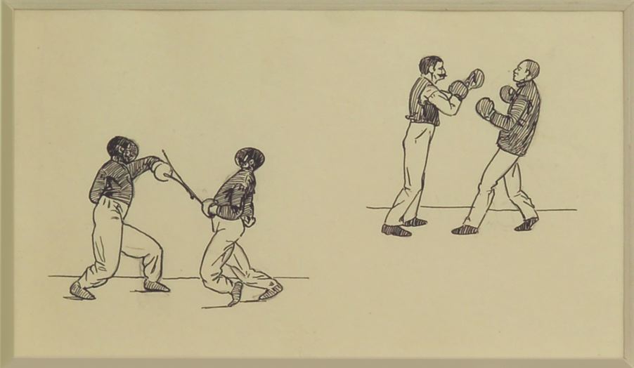 Wikoo.org - موسوعة الفنون الجميلة - اللوحة، العمل الفني Edward Hopper - Study of Fencers and Boxers