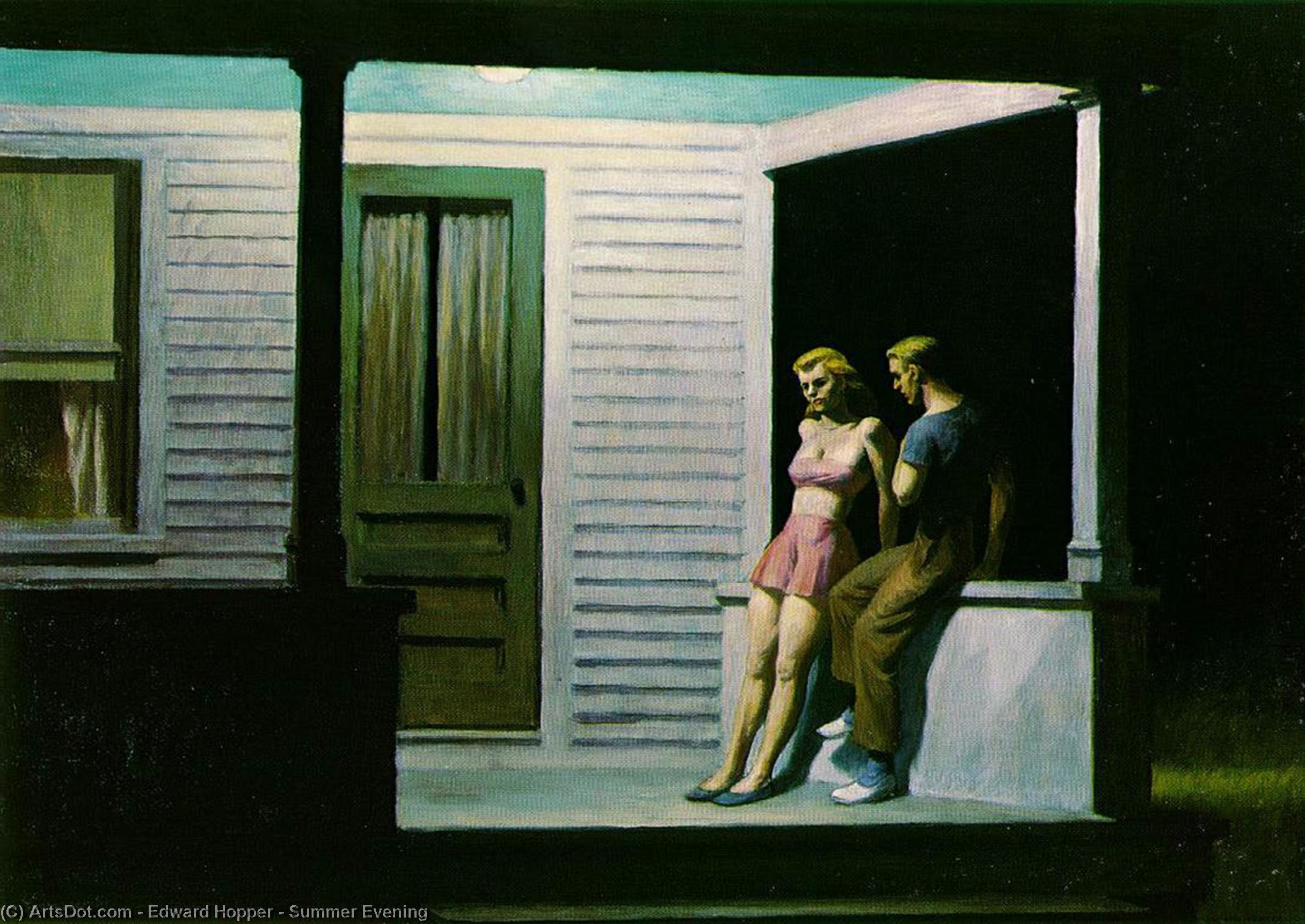 WikiOO.org - Encyclopedia of Fine Arts - Maleri, Artwork Edward Hopper - Summer Evening