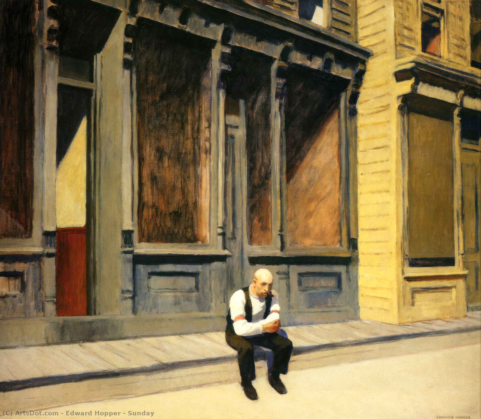 WikiOO.org - Enciclopédia das Belas Artes - Pintura, Arte por Edward Hopper - Sunday
