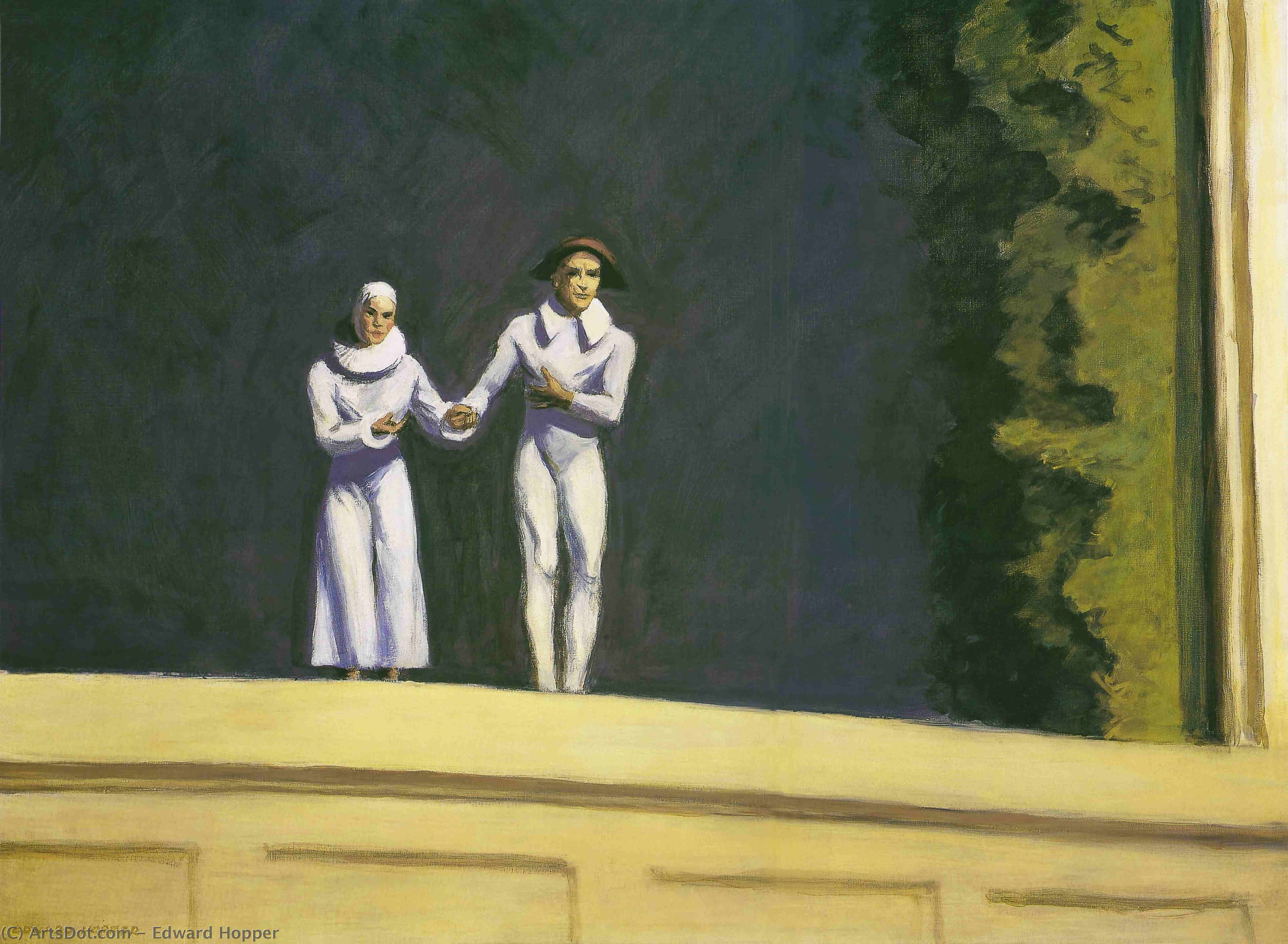 WikiOO.org - Encyclopedia of Fine Arts - Lukisan, Artwork Edward Hopper - Two Comedians