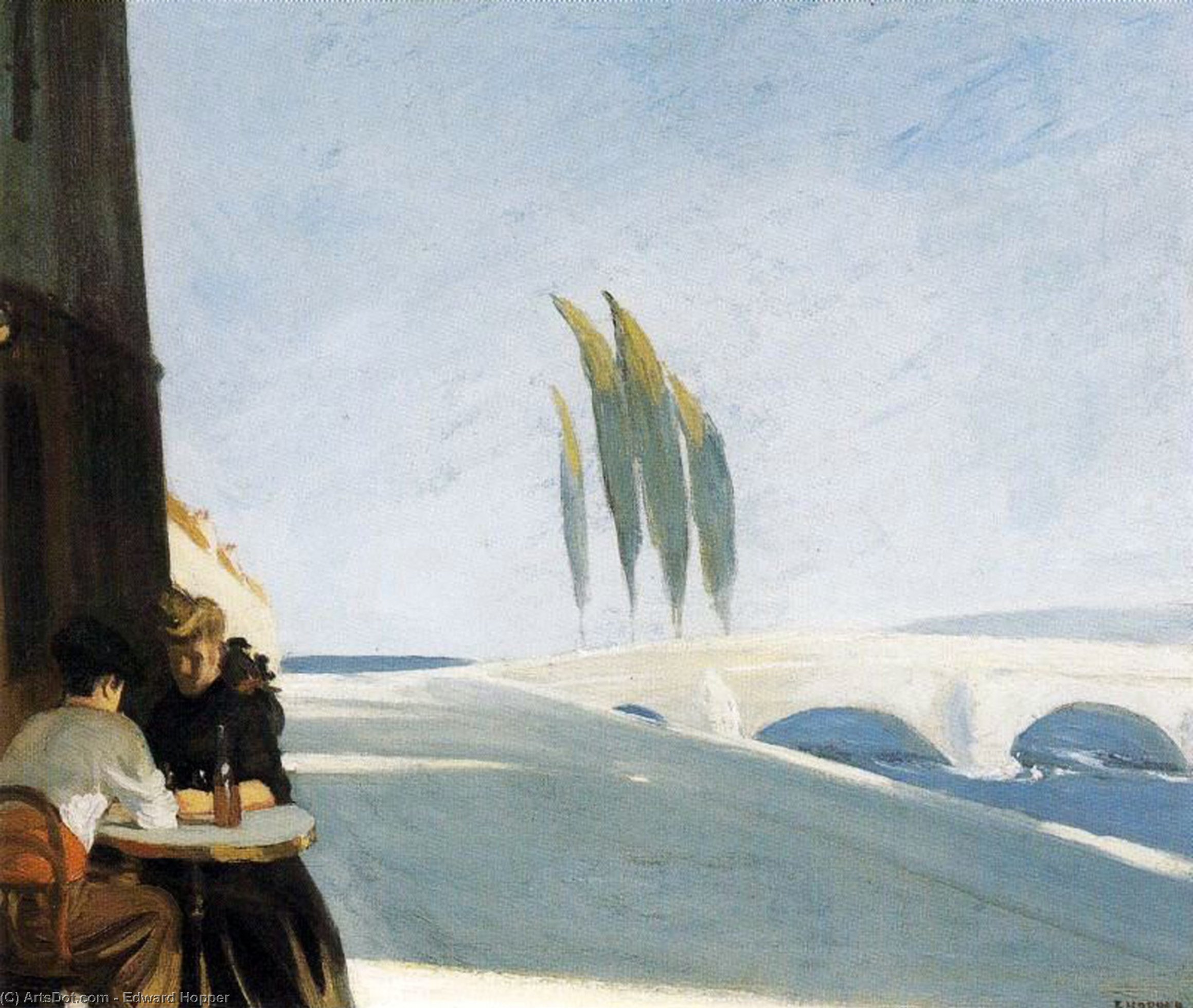 WikiOO.org - Encyclopedia of Fine Arts - Maleri, Artwork Edward Hopper - Wine Shop (Le Bistro)