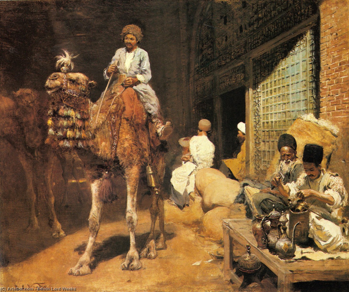 Wikioo.org - The Encyclopedia of Fine Arts - Painting, Artwork by Edwin Lord Weeks - A Marketplace in Ispahan