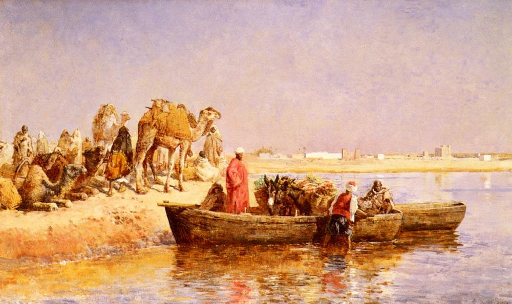 Wikioo.org - สารานุกรมวิจิตรศิลป์ - จิตรกรรม Edwin Lord Weeks - Along The Nile