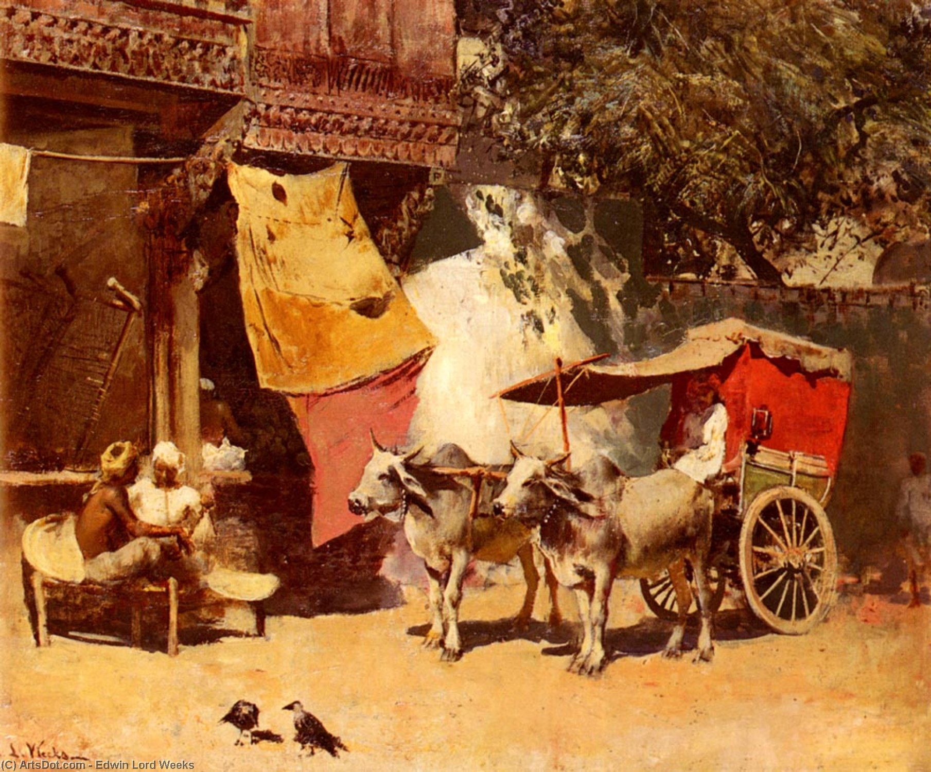 Wikoo.org - موسوعة الفنون الجميلة - اللوحة، العمل الفني Edwin Lord Weeks - An Indian Gharry