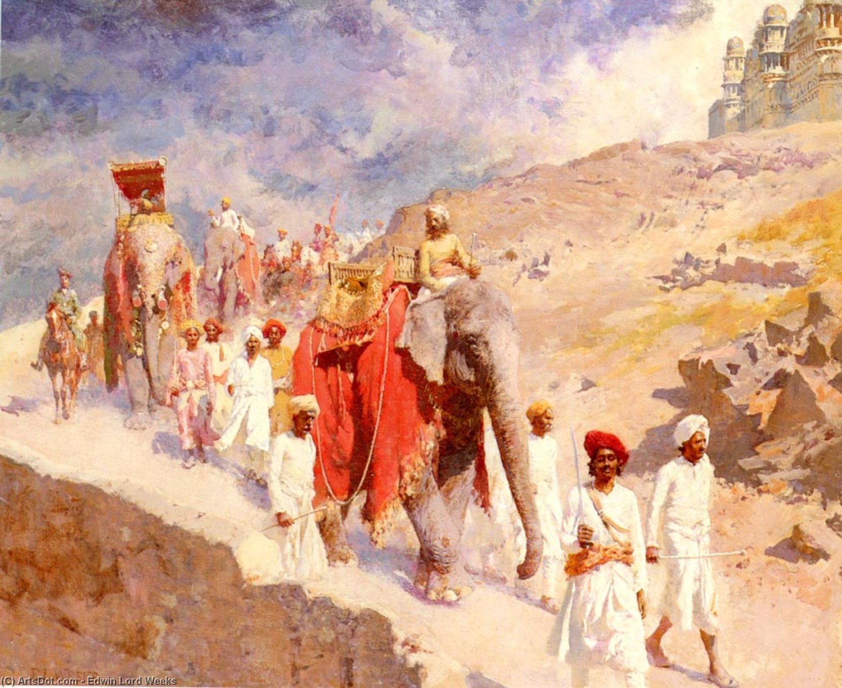 Wikioo.org - The Encyclopedia of Fine Arts - Painting, Artwork by Edwin Lord Weeks - An Indian Hunting Party