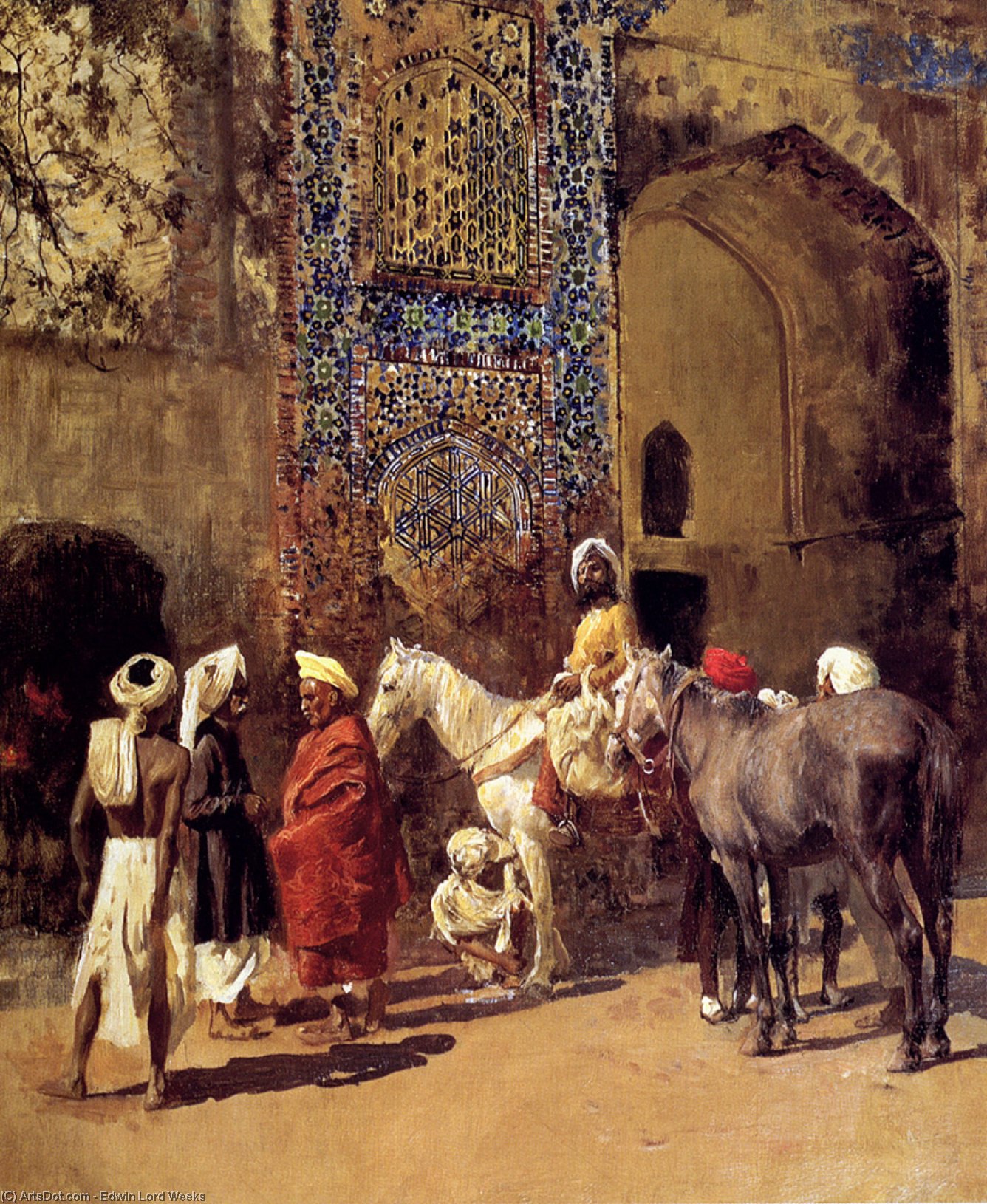 Wikioo.org - The Encyclopedia of Fine Arts - Painting, Artwork by Edwin Lord Weeks - Blue-Tiled Mosque At Delhi, India